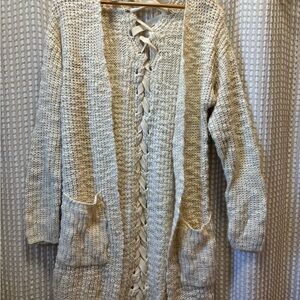 Poof! Cream Textured Cardigan